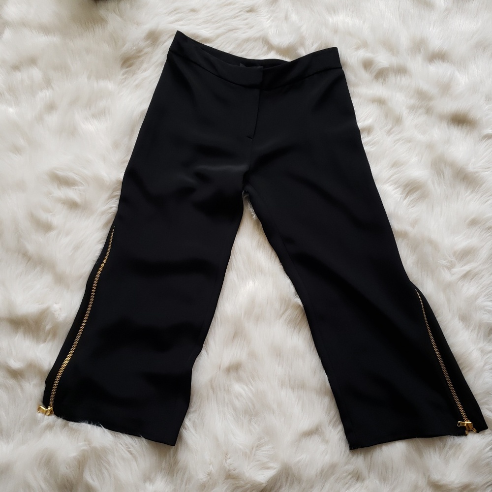 Cushnie Et Ochs Silk Crepe Cropped Pants